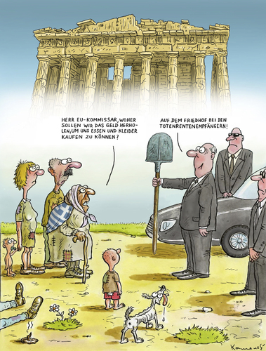 Cartoon: Totenrentenempfänger (medium) by marian kamensky tagged rettungsschirm,sparmassnahmen,rentenbetrug,eurorettung,renten,griechenland,griechenland,renten,eurorettung,rentenbetrug,sparmassnahmen,rettungsschirm,euro