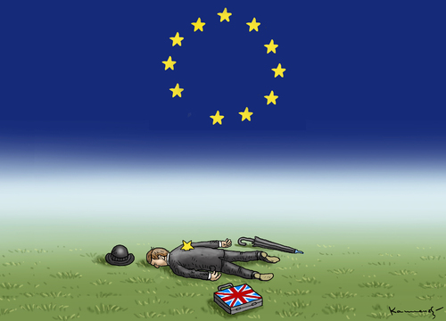 Cartoon: TRAGISCHER BREXIT (medium) by marian kamensky tagged cameron,brexit,eu,cameron,brexit,eu