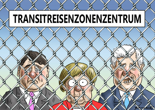 Cartoon: TRANSITREISENZONENZENTRUM (medium) by marian kamensky tagged eu,flüchtlinge,asyl,politik,willkommenskultur,terrorismus,heidenau,horst,seehofer,bayern,eu,flüchtlinge,asyl,politik,willkommenskultur,terrorismus,heidenau,horst,seehofer,bayern