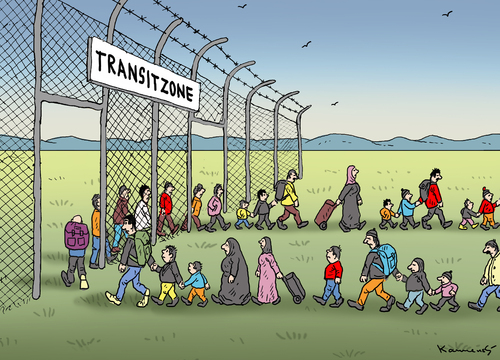 Cartoon: TRANSITZONE (medium) by marian kamensky tagged eu,flüchtlinge,asyl,politik,willkommenskultur,terrorismus,transitzone,heidenau,horst,seehofer,bayern,eu,flüchtlinge,asyl,politik,willkommenskultur,terrorismus,transitzone,heidenau,horst,seehofer,bayern