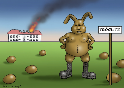 Cartoon: TRÖGLITZER OSTERHASE (medium) by marian kamensky tagged tröglitzer,osterhase,tröglitzer,osterhase