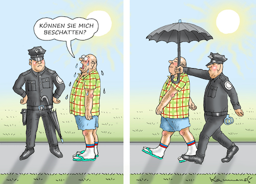 Cartoon: TROPISCHE HITZEWELLE (medium) by marian kamensky tagged tropische,hitzewelle,tropische,hitzewelle