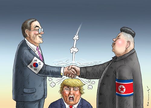 Cartoon: TRUMP ARBEITSLOS (medium) by marian kamensky tagged putin,in,pyongchang,2018,olympische,winterspiele,putin,in,pyongchang,2018,olympische,winterspiele