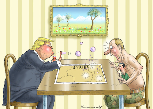 Cartoon: TRUMP BOMBT SYRIEN (medium) by marian kamensky tagged assad,putin,ost,ghouta,syrien,trump,assad,putin,ost,ghouta,syrien,trump