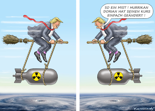 Cartoon: TRUMP RATLOS MIT DORIAN (medium) by marian kamensky tagged brexit,theresa,may,england,eu,schottland,weicher,wahlen,boris,johnson,nigel,farage,ostern,seidenstrasse,xi,jinping,referendum,trump,monsanto,bayer,glyphosa,strafzölle,hurrikan,dorian,brexit,theresa,may,england,eu,schottland,weicher,wahlen,boris,johnson,nigel,farage,ostern,seidenstrasse,xi,jinping,referendum,trump,monsanto,bayer,glyphosa,strafzölle,hurrikan,dorian