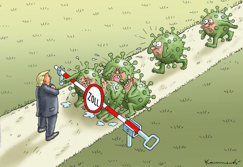 Cartoon: TRUMP RETTET AMERIKA (medium) by marian kamensky tagged coronavirus,epidemie,gesundheit,panik,stillegung,trump,pandemie,coronavirus,epidemie,gesundheit,panik,stillegung,trump,pandemie