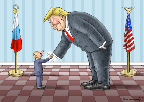 Cartoon: Trump trifft Putin (medium) by marian kamensky tagged obama,trump,präsidentenwahlen,usa,baba,vanga,republikaner,inauguration,demokraten,trifft,putin,wikileaks,faschismus,obama,trump,präsidentenwahlen,usa,baba,vanga,republikaner,inauguration,demokraten,trifft,putin,wikileaks,faschismus