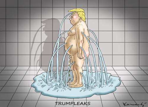 Cartoon: TRUMPLEAKS (medium) by marian kamensky tagged obama,trump,präsidentenwahlen,usa,baba,vanga,republikaner,inauguration,demokraten,wikileaks,faschismus,obama,trump,präsidentenwahlen,usa,baba,vanga,republikaner,inauguration,demokraten,wikileaks,faschismus