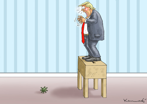 Cartoon: TRUMPS HYSTERISCHE KEHRTWENDE (medium) by marian kamensky tagged coronavirus,epidemie,gesundheit,panik,stillegung,trump,pandemie,coronavirus,epidemie,gesundheit,panik,stillegung,trump,pandemie