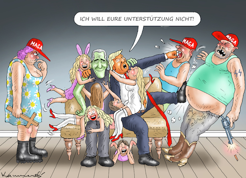 Cartoon: TRUMPS IST SAUER AUF MAGA (medium) by marian kamensky tagged hilfsbereite,justizministerin,bondi,epstein,akte,hilfsbereite,justizministerin,bondi,epstein,akte
