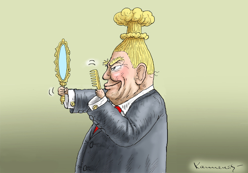 Cartoon: TRUMPS NEUE FRISUR (medium) by marian kamensky tagged obama,trump,präsidentenwahlen,usa,baba,vanga,republikaner,inauguration,demokraten,kim,jong,un,nord,korea,wikileaks,faschismus,obama,trump,präsidentenwahlen,usa,baba,vanga,republikaner,inauguration,demokraten,kim,jong,un,nord,korea,wikileaks,faschismus