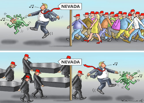 Cartoon: TRUMPS SUPERSPREADER-MASSENWAHL (medium) by marian kamensky tagged us,wahlen,joe,biden,trump,corona,nevada,us,wahlen,joe,biden,trump,corona,nevada