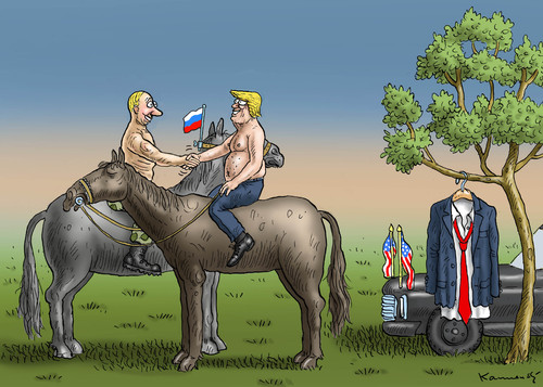 Cartoon: TRUMPUTIN (medium) by marian kamensky tagged obama,trump,präsidentenwahlen,usa,baba,vanga,republikaner,putin,trumputin,demokraten,wikileaks,faschismus,obama,trump,präsidentenwahlen,usa,baba,vanga,republikaner,putin,trumputin,demokraten,wikileaks,faschismus