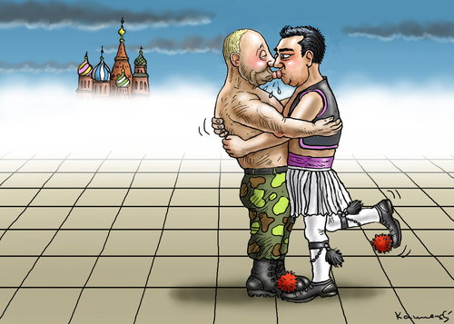 Cartoon: TSIPRAS IN MOSKAU (medium) by marian kamensky tagged alexis,tsipras,griechenland,rettungsschirm,eu,griechowestern,alexis,tsipras,griechenland,rettungsschirm,eu,griechowestern