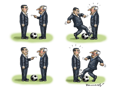 Cartoon: TSIPRAS UND JUNCKER (medium) by marian kamensky tagged alexis,tsipras,griechenland,rettungsschirm,eu,griechowestern,alexis,tsipras,griechenland,rettungsschirm,eu,griechowestern