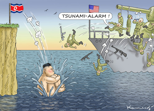 Cartoon: Tsunami Alarm (medium) by marian kamensky tagged obama,trump,präsidentenwahlen,usa,baba,vanga,republikaner,inauguration,demokraten,kim,jong,un,nord,korea,wikileaks,faschismus,obama,trump,präsidentenwahlen,usa,baba,vanga,republikaner,inauguration,demokraten,kim,jong,un,nord,korea,wikileaks,faschismus