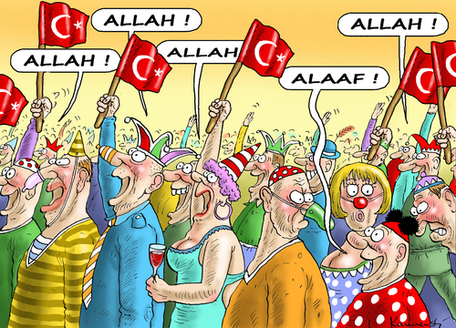 Cartoon: TÜRKENDEMO IN KÖLN (medium) by marian kamensky tagged erdogan,türkendemo,in,köln,nationalismus,erdogan,türkendemo,in,köln,nationalismus