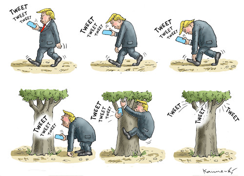 Cartoon: TWEETTRUMP (medium) by marian kamensky tagged obama,trump,präsidentenwahlen,usa,baba,vanga,republikaner,inauguration,demokraten,wikileaks,faschismus,obama,trump,präsidentenwahlen,usa,baba,vanga,republikaner,inauguration,demokraten,wikileaks,faschismus