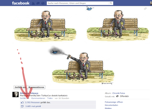 Cartoon: Twitter und Facebook Renner (medium) by marian kamensky tagged erdogan,facebook,gewalt,twitter,diktatur,unruhen,türkei,erdogan,türkei,unruhen,diktatur,twitter,gewalt,facebook