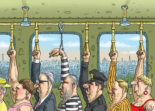 Cartoon: U Bahn Polizei (medium) by marian kamensky tagged ubahn,polizei,kriminalität,ordnungshüter,ubahn,polizei,kriminalität,ordnungshüter