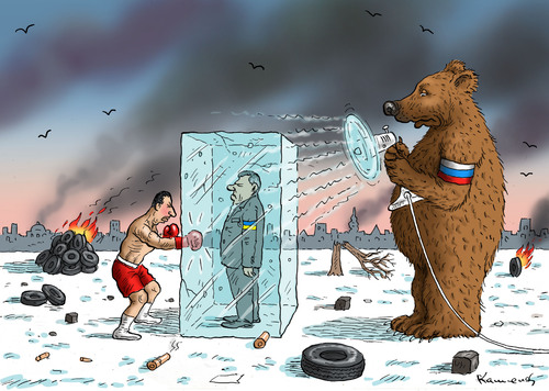 Cartoon: Ukraine (medium) by marian kamensky tagged bürgerkrieg,gewalt,demokratie,janukowitsch,ukraine,klitsccko,vitali,vitali,klitsccko,ukraine,janukowitsch,demokratie,gewalt,bürgerkrieg