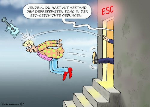 Cartoon: ULTRA DEPRI-JENDRIK (medium) by marian kamensky tagged jendrik,esc,rotterdamm,jendrik,esc,rotterdamm