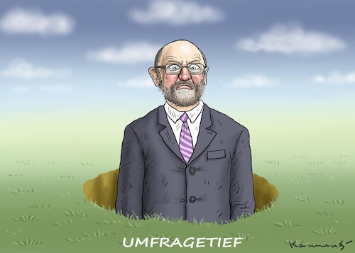 Cartoon: UMFRAGETIEF (medium) by marian kamensky tagged schulzeffekt,martin,schulz,kanzlerkandidat,spd,saarlandwahlen,nrw,wahlen,schulzeffekt,martin,schulz,kanzlerkandidat,spd,saarlandwahlen,nrw,wahlen