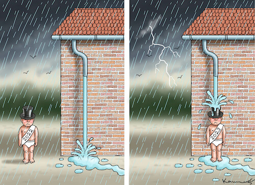 Cartoon: UNHAPPY NEW YEAR 2023! (medium) by marian kamensky tagged new,year,2023,new,year,2023