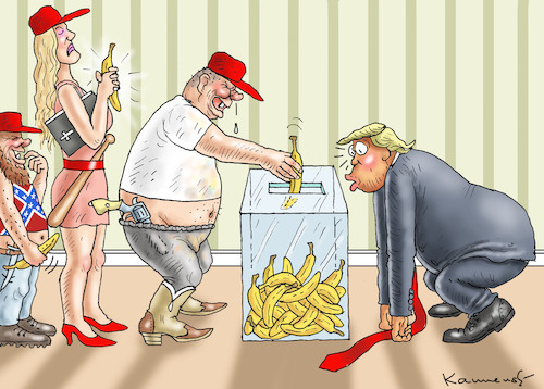 Cartoon: UNITED STATES OF BANANA (medium) by marian kamensky tagged coronavirus,epidemie,gesundheit,panik,stillegung,george,floyd,twittertrump,pandemie,coronavirus,epidemie,gesundheit,panik,stillegung,george,floyd,twittertrump,pandemie