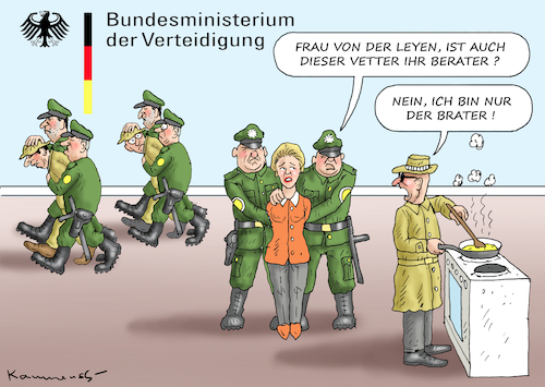 Cartoon: UNSCHULDSLÄMMCHEN URSULA (medium) by marian kamensky tagged ursula,von,der,leyen,berateraffäre,bundeswehr,vetternwirtschaft,korruption,ursula,von,der,leyen,berateraffäre,bundeswehr,vetternwirtschaft,korruption