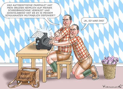 Cartoon: UNSCHULDSLAMM AIWANGER (medium) by marian kamensky tagged unschuldslamm,aiwanger,unschuldslamm,aiwanger