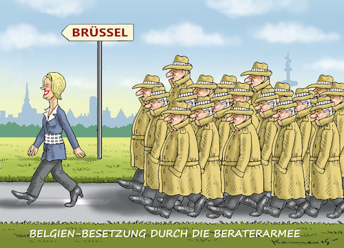 Cartoon: URSULA ÜBERFÄLLT BELGIEN (medium) by marian kamensky tagged ursula,von,der,leyen,berateraffäre,bundeswehr,vetternwirtschaft,korruption,ursula,von,der,leyen,berateraffäre,bundeswehr,vetternwirtschaft,korruption