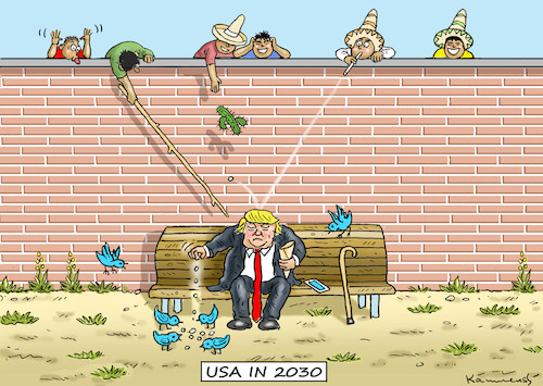 Cartoon: USA IN 2030 (medium) by marian kamensky tagged obama,trump,präsidentenwahlen,usa,baba,vanga,republikaner,inauguration,demokraten,wikileaks,faschismus,obama,trump,präsidentenwahlen,usa,baba,vanga,republikaner,inauguration,demokraten,wikileaks,faschismus