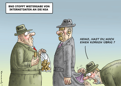 Cartoon: VERSTOPFUNG (medium) by marian kamensky tagged nsa,bnd,merkel,spähaffäre,de,maiziere,nsa,bnd,merkel,spähaffäre,de,maiziere