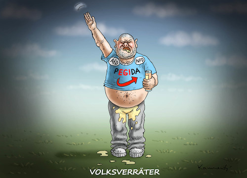 Cartoon: VOLKSVERRÄTER (medium) by marian kamensky tagged volksverräter,das,unwort,des,jahres,volksverräter,das,unwort,des,jahres