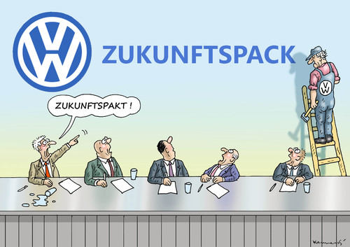 Cartoon: VW-ZUKUNFTSPACK (medium) by marian kamensky tagged vw,passant,null,emissionen,zukunftspakt,vw,passant,null,emissionen,zukunftspakt