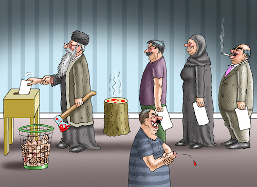 Cartoon: WAHLEN IN IRAN (medium) by marian kamensky tagged wahlen,in,iran,wahlen,in,iran