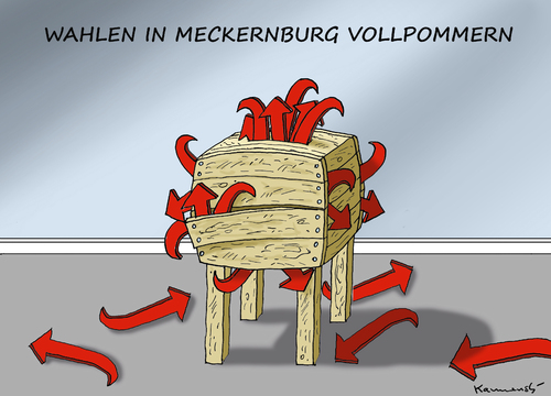 Cartoon: WAHLEN IN MEKERNBURG VOLLPOMMERN (medium) by marian kamensky tagged wahlen,in,meklennburg,vorpommern,wahlen,in,meklennburg,vorpommern