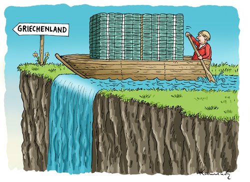 Cartoon: Wahlerholungspaddelurlaub (medium) by marian kamensky tagged angela,merkel,griechenlandhilfe,finanzkrise,angela merkele,finanzkrise,griechenland,angela,merkele