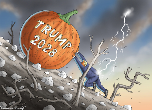 Cartoon: WAHRER HORROR-HALLOWEEN (medium) by marian kamensky tagged wahrer,horror,halloween,trump,kandidatur,2028,wahrer,horror,halloween,trump,kandidatur,2028