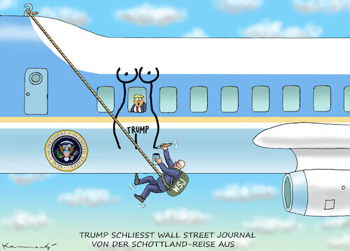 Cartoon: WALL STREET JOURNAL -VERBOT (medium) by marian kamensky tagged wall,street,journal,verbot,trump,murdoch,wall,street,journal,verbot,trump,murdoch