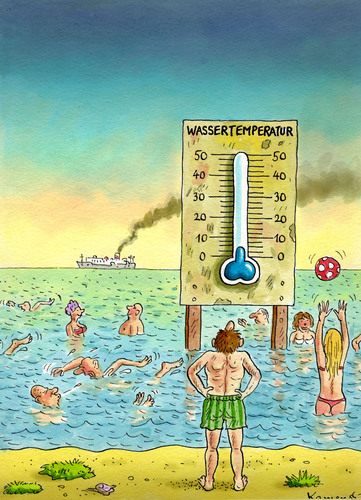 Cartoon: Wassertemperatur (medium) by marian kamensky tagged baden,frühling,kälte,schwimmen,baden,frühling,kälte,schwimmen