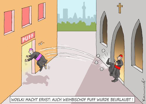 Cartoon: WEIHBISCHOF PUFF WURDE BEURLAUBT (medium) by marian kamensky tagged weihbischof,puff,wurde,beurlaubt,bischof,woelki,köln,missbrauchsskandal,katholische,kirche,weihbischof,puff,wurde,beurlaubt,bischof,woelki,köln,missbrauchsskandal,katholische,kirche