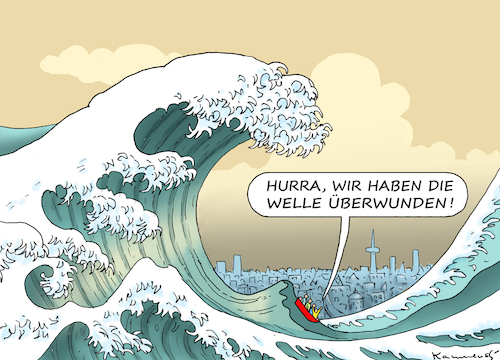 Cartoon: WELLENGANG (medium) by marian kamensky tagged coronavirus,epidemie,gesundheit,panik,stillegung,trump,pandemie,coronavirus,epidemie,gesundheit,panik,stillegung,trump,pandemie