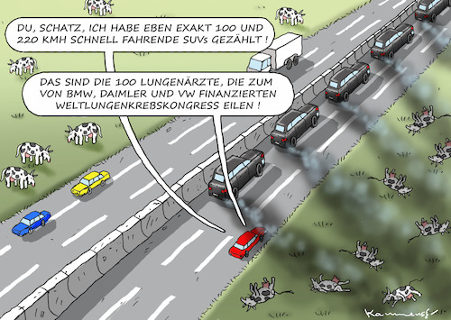 Cartoon: WELTLUNGENKREBSKOGRESS (medium) by marian kamensky tagged weltlungenkrebskogress,lungenärzte,dieselfahrverbote,korruption,weltlungenkrebskogress,lungenärzte,dieselfahrverbote,korruption