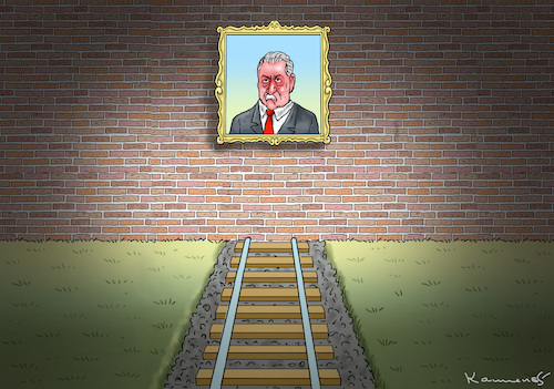 Cartoon: WESELSKY BEKOMMT EIN DENKMAL (medium) by marian kamensky tagged weselsky,bekommt,ein,denkmal,bahnstreik,gdl,weselsky,bekommt,ein,denkmal,bahnstreik,gdl