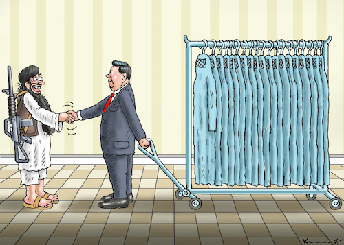 Cartoon: XI JINPING IN KABUL (medium) by marian kamensky tagged vormarsch,der,taliban,xi,jinping,in,kabul,vormarsch,der,taliban,xi,jinping,in,kabul