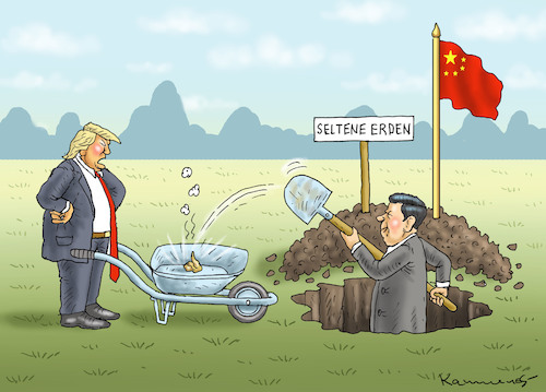 Cartoon: XI JINPINGS SEHR SELTENE ERDEN (medium) by marian kamensky tagged brexit,theresa,may,england,eu,schottland,weicher,wahlen,boris,johnson,nigel,farage,ostern,seidenstrasse,xi,jinping,referendum,trump,monsanto,bayer,glyphosat,strafzölle,brexit,theresa,may,england,eu,schottland,weicher,wahlen,boris,johnson,nigel,farage,ostern,seidenstrasse,xi,jinping,referendum,trump,monsanto,bayer,glyphosat,strafzölle