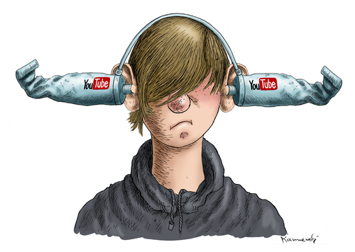 Cartoon: You Tube Boy (medium) by marian kamensky tagged you,tube,ohrwürmer,musik,music,commerz,verbraucherschutz,konsum,you,tube,ohrwürmer,musik,music,commerz,verbraucherschutz,konsum