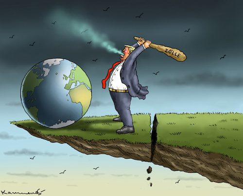Cartoon: ZOLLKEULE (medium) by marian kamensky tagged musk,trump,zuckerberg,bezos,felon,and,elon,in,panama,zölle,diktator,selenskyj,putin,ukraine,usa,musk,trump,zuckerberg,bezos,felon,and,elon,in,panama,zölle,diktator,selenskyj,putin,ukraine,usa